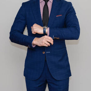 Blue suit with tie